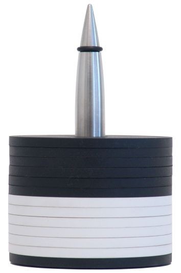 Glasuntersetzer Salute Edelstahl Silikon schwarz weiß 1011-00 ARTIKEL-Design 